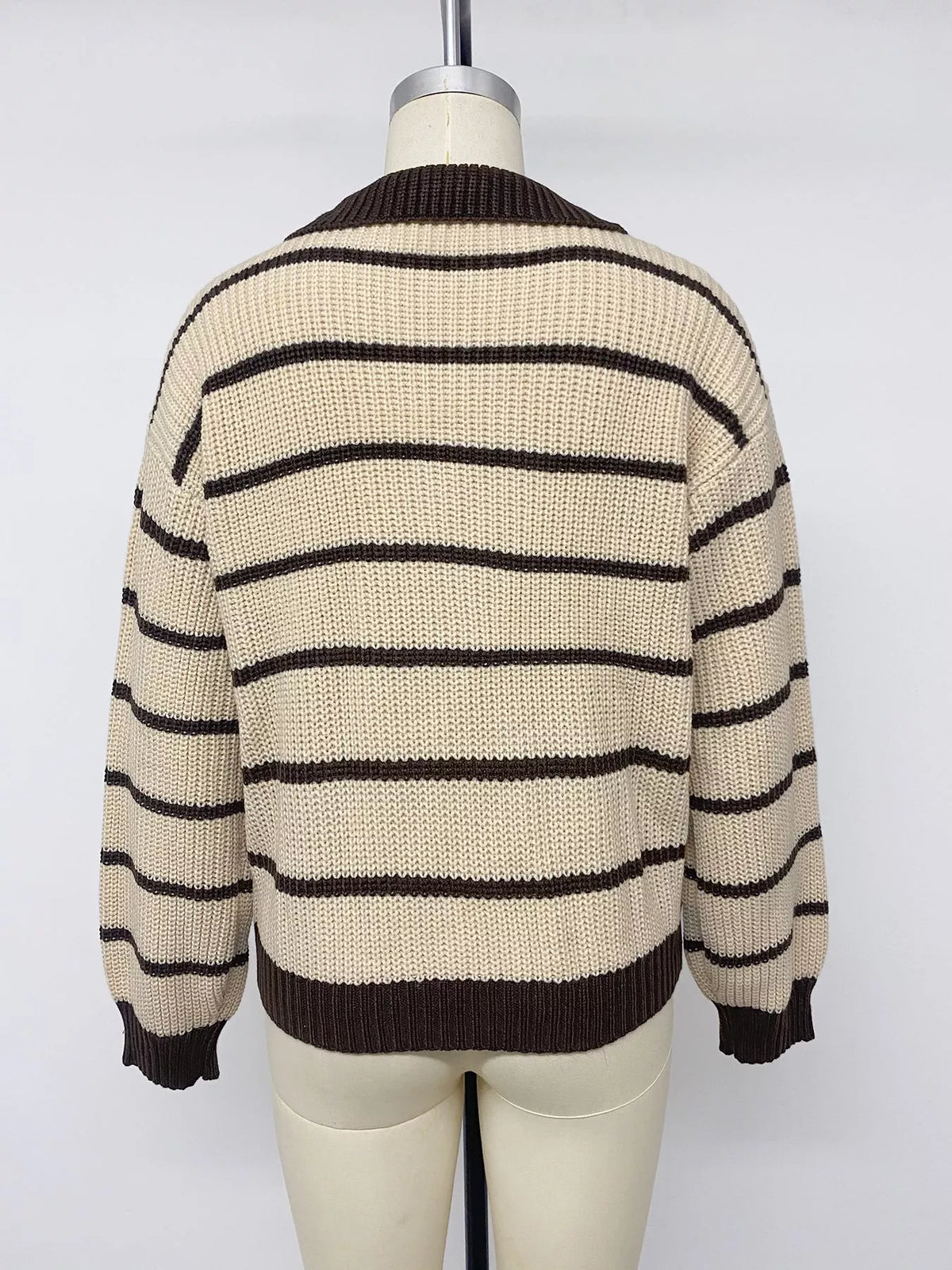 Striped Knit Polo Sweater view 12