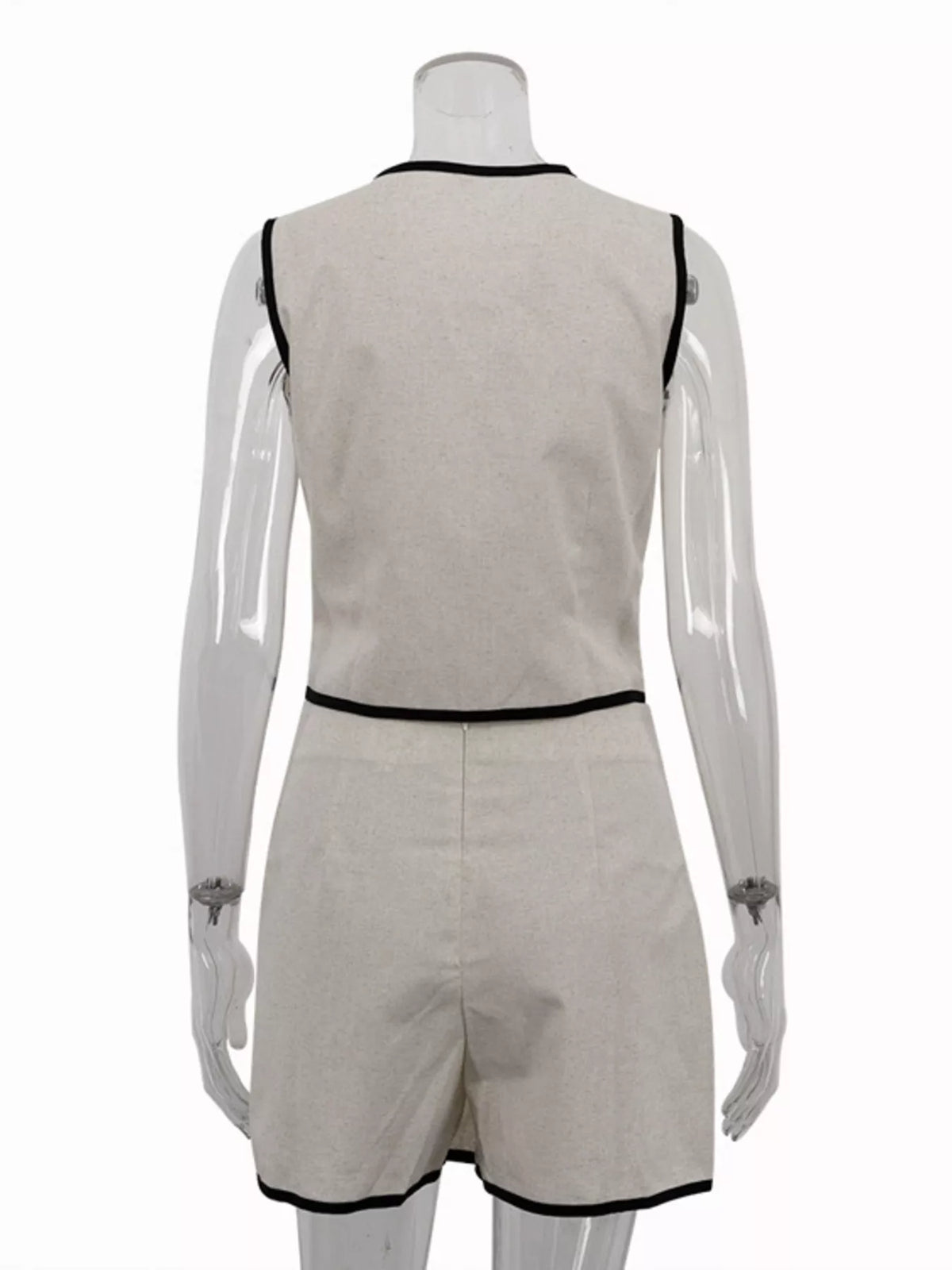 Contrast Trim Vest and Skirt Set, view 8