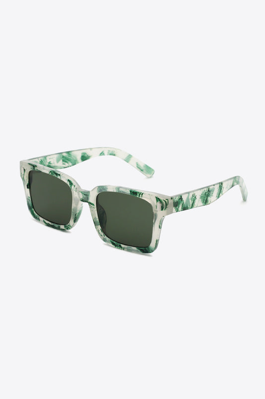 UV400 Polycarbonate Square Sunglasses Forest One Size - Fashorio