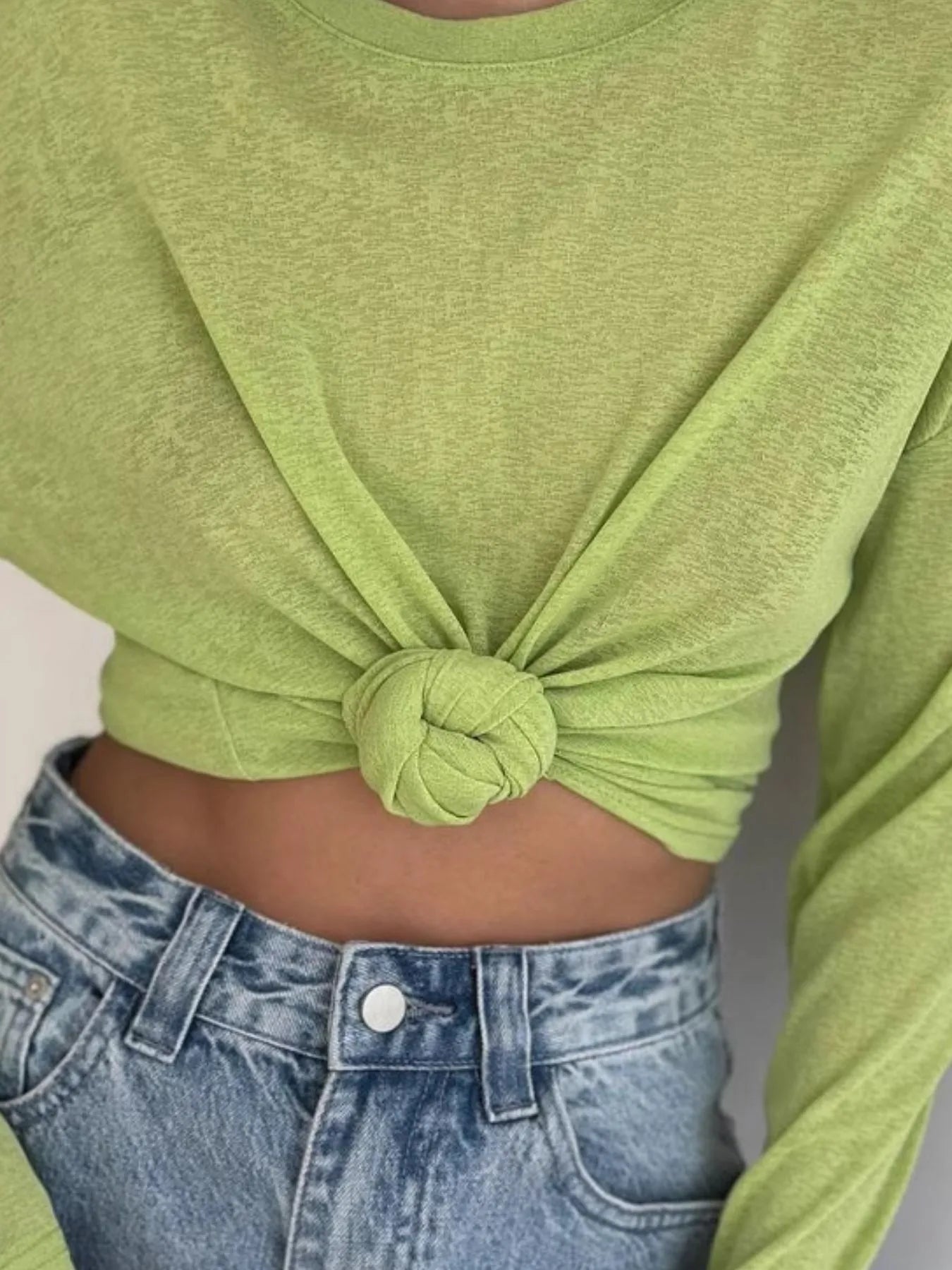 Knotted Long Sleeve T-Shirt - Fashorio