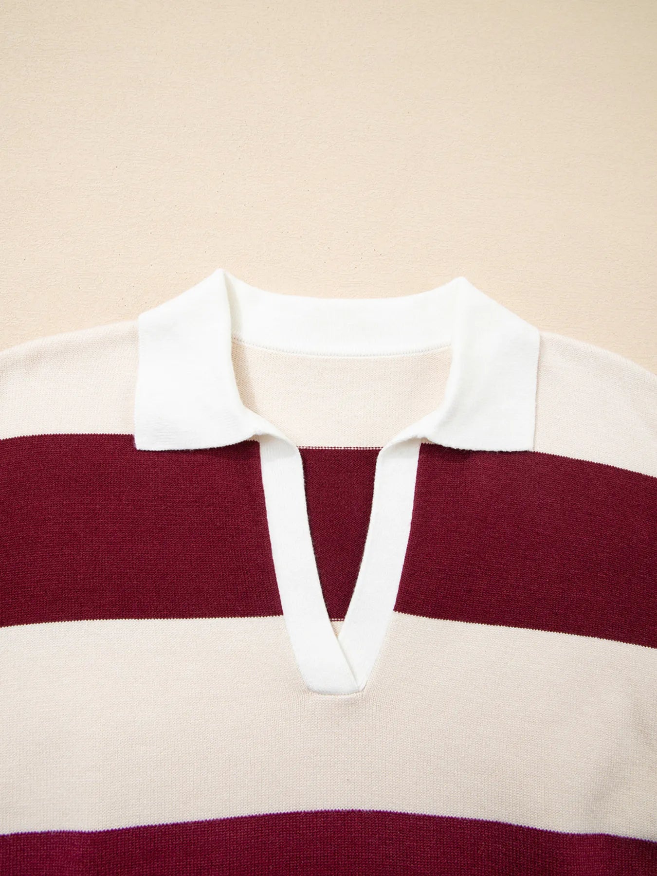 Color Block Long Sleeve Knit Top - Fashorio