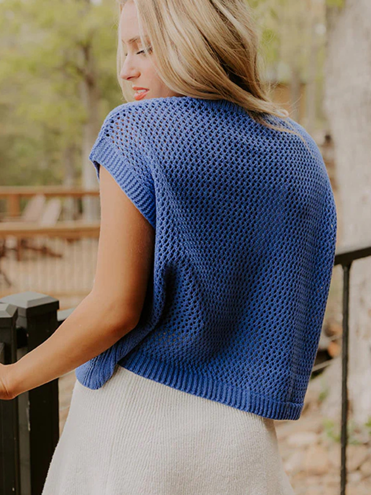 Flag graphic sweater top knit texture close up