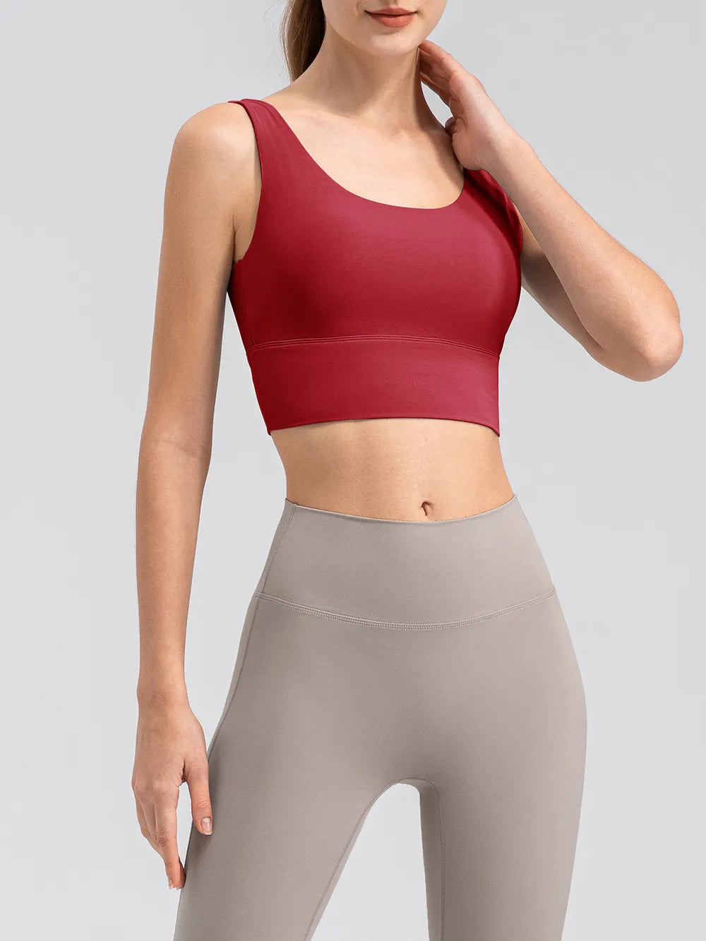 Scoop Neck Wide Strap Active Tank - Fashorio