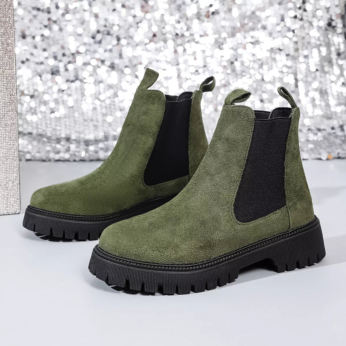 Ankle boots top down view