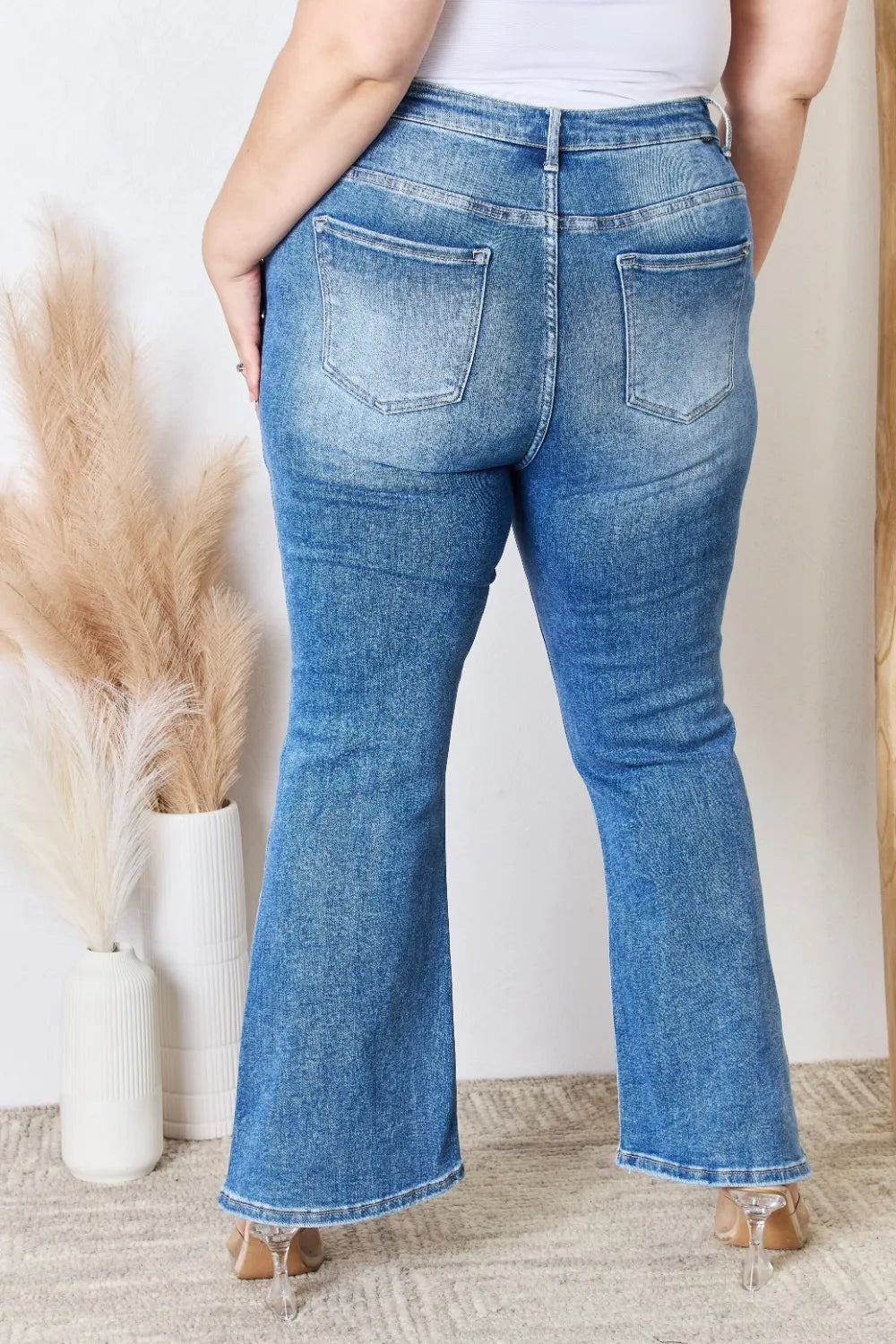 RISEN High Rise Ankle Flare Jeans, view 7