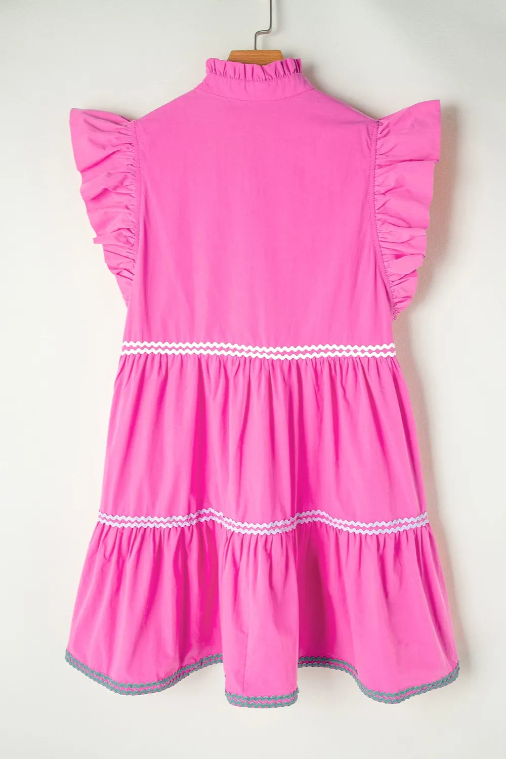 Ruffled mini dress detail close up