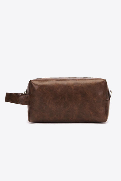 PU Leather Makeup Bag Mocha One Size - Fashorio