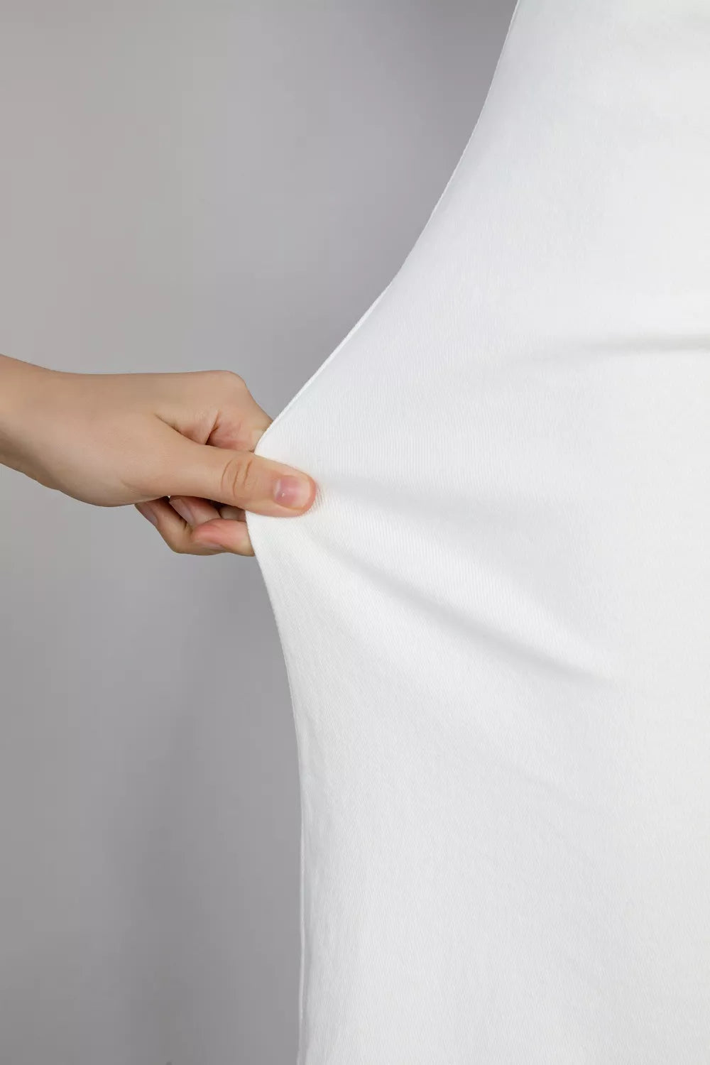 White loose casual jeans angled view