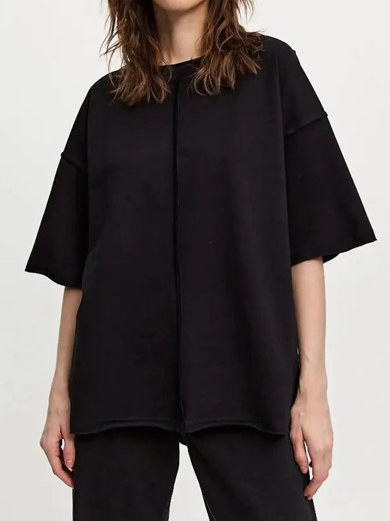 Round Neck Half Sleeve T-Shirt Black - Fashorio