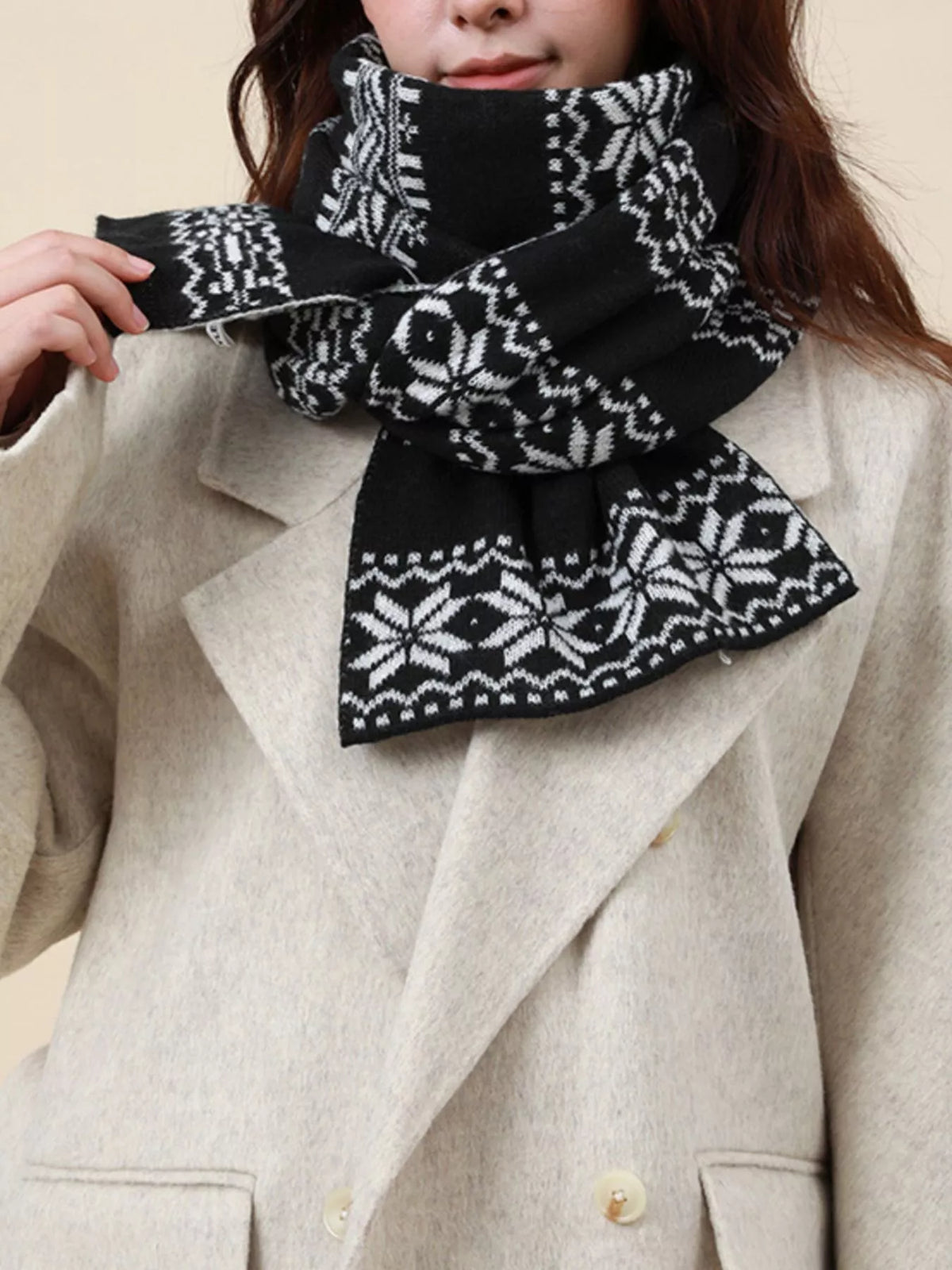 Christmas Snowflake Knit Scarf, view 14