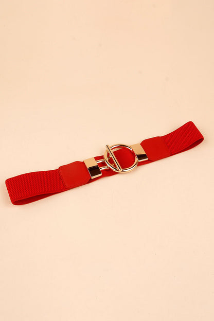 Circle Shape Buckle Zinc Alloy Buckle PU Leather Belt - Fashorio