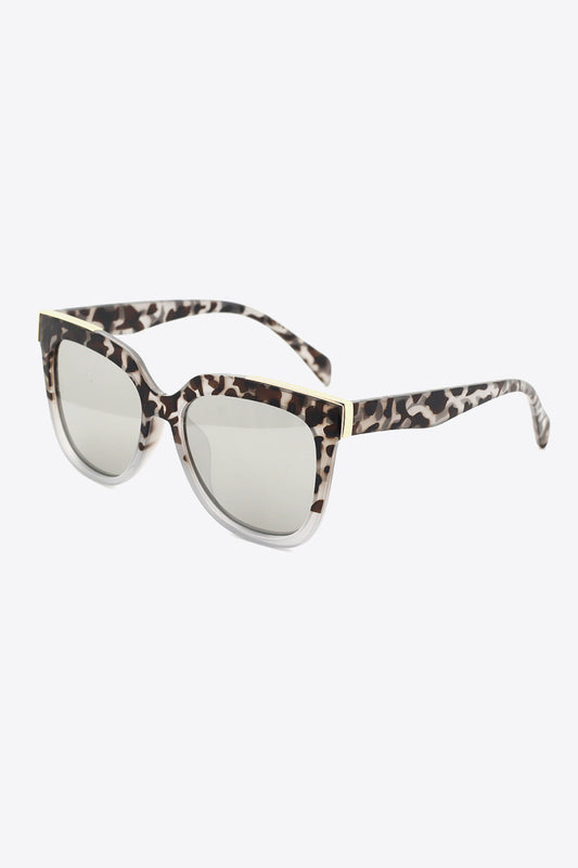 Tortoiseshell Polycarbonate Frame Full Rim Sunglasses Light Gray One Size - Fashorio