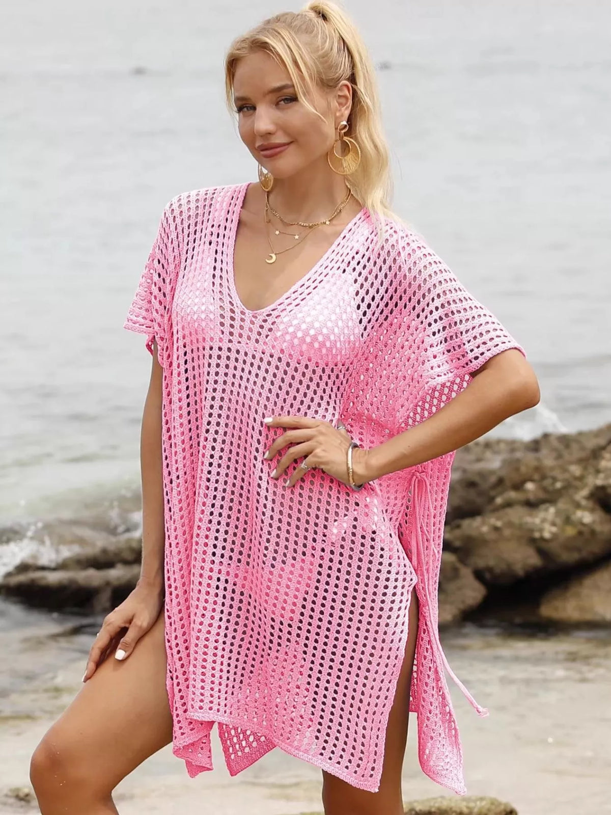 Styled beach cover up look