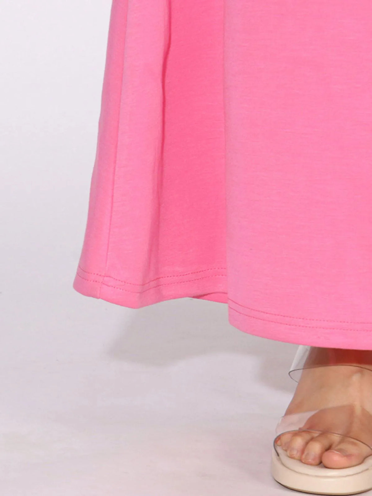 Floral applique long sleeve maxi dress in pink view 9