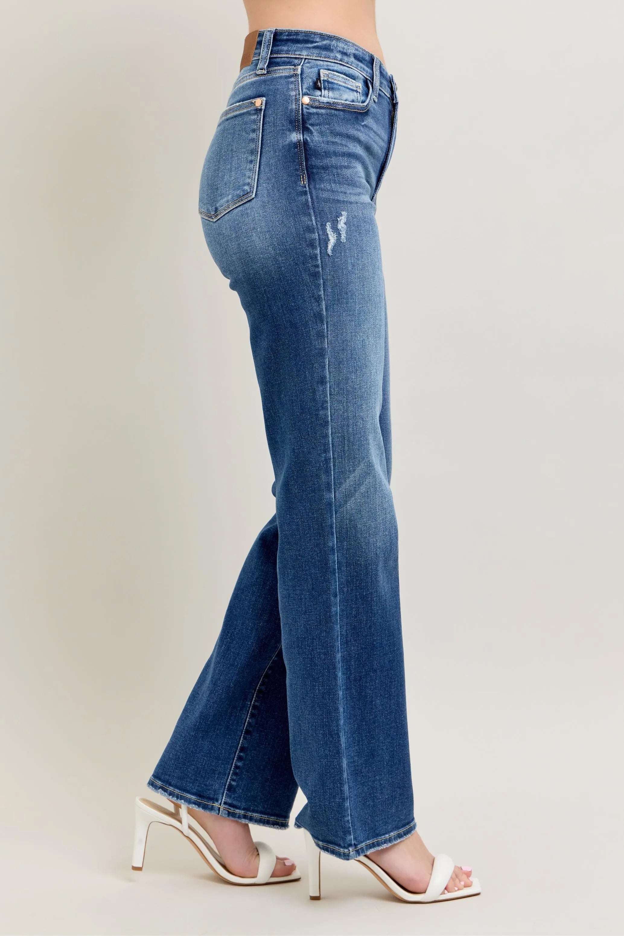 Judy Blue Full Size High Waist 90's Straight Leg Jeans Plus Size - Fashorio