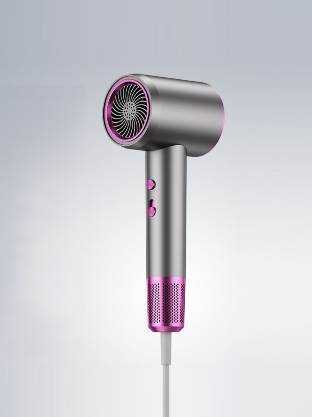 Woman drying hair fast with dryer