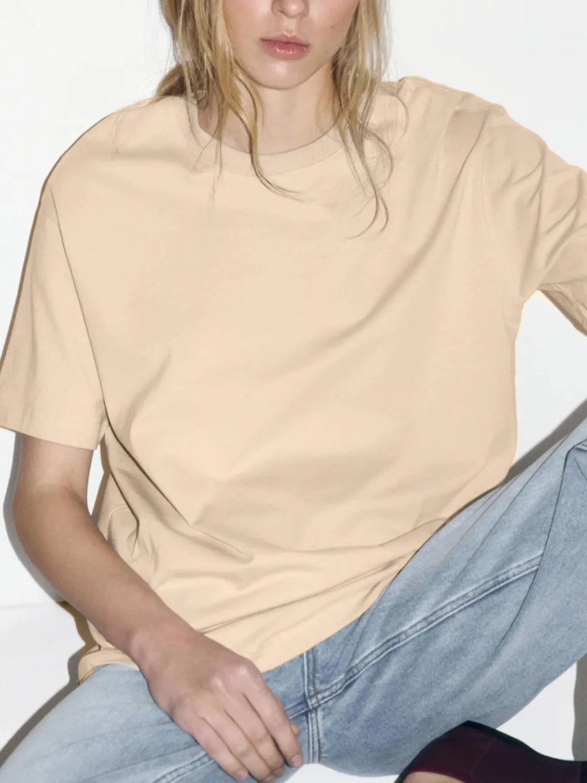 Oversized Round Neck Short Sleeve Top, view 11