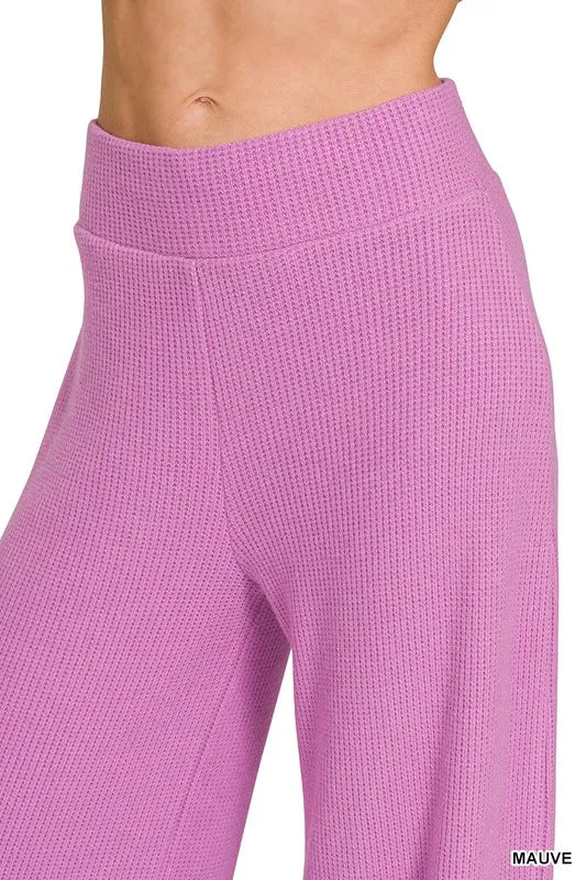 Rolled Sleeve Sweater Top and Pants Set in Mauve view 10
