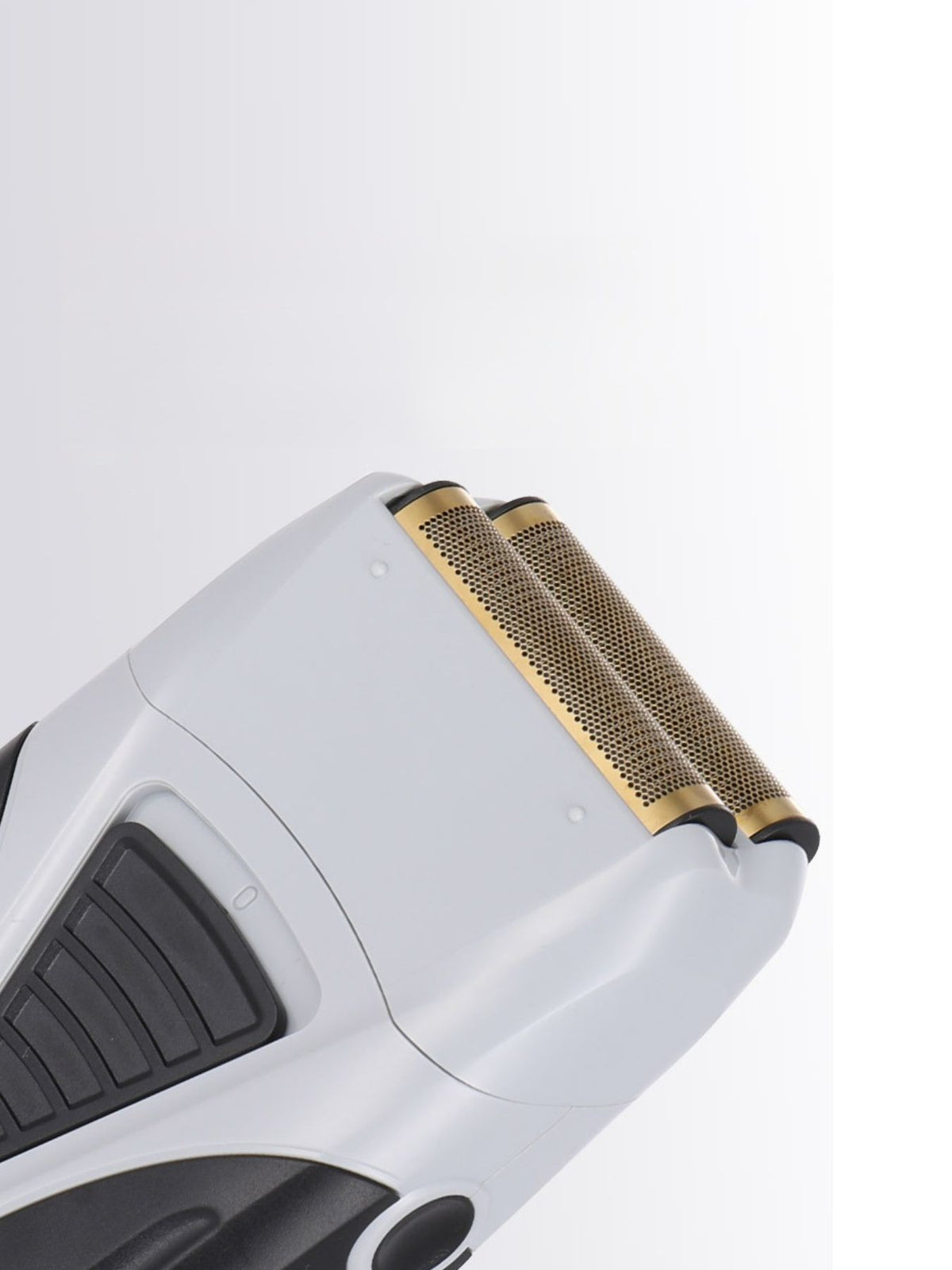 Rechargeable foil shaver angled view