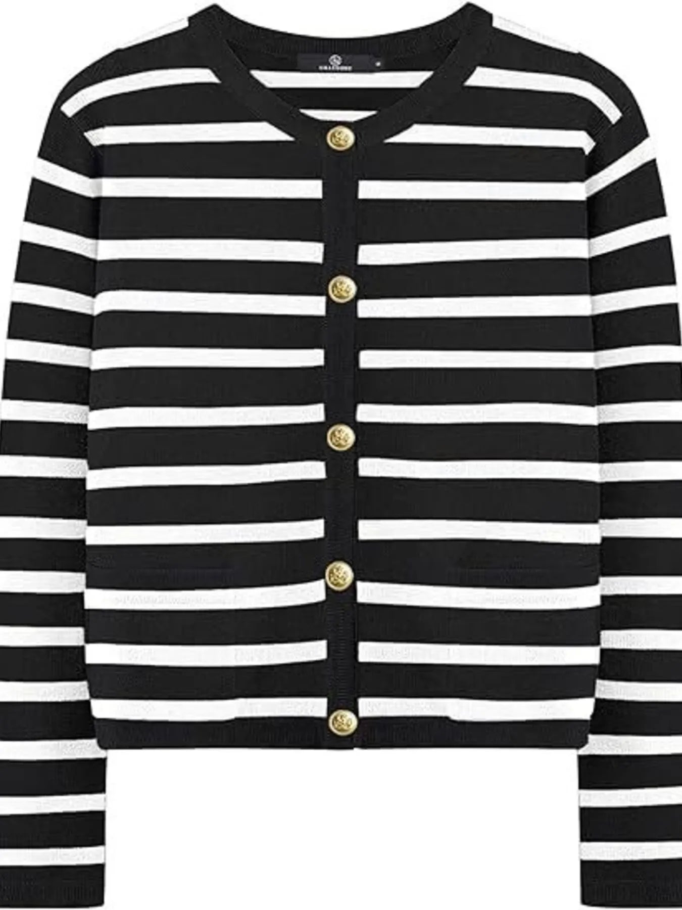Striped Button-Up Cardigan - Fashorio