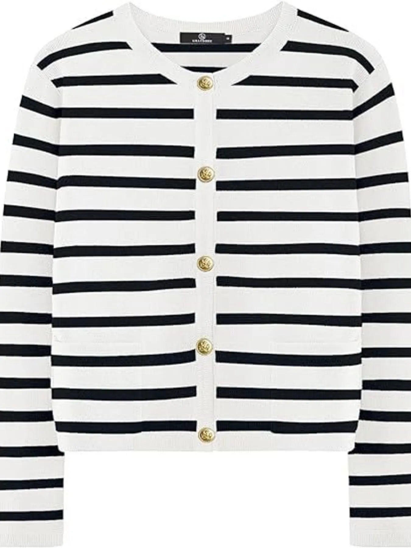 Striped Button-Up Cardigan - Fashorio