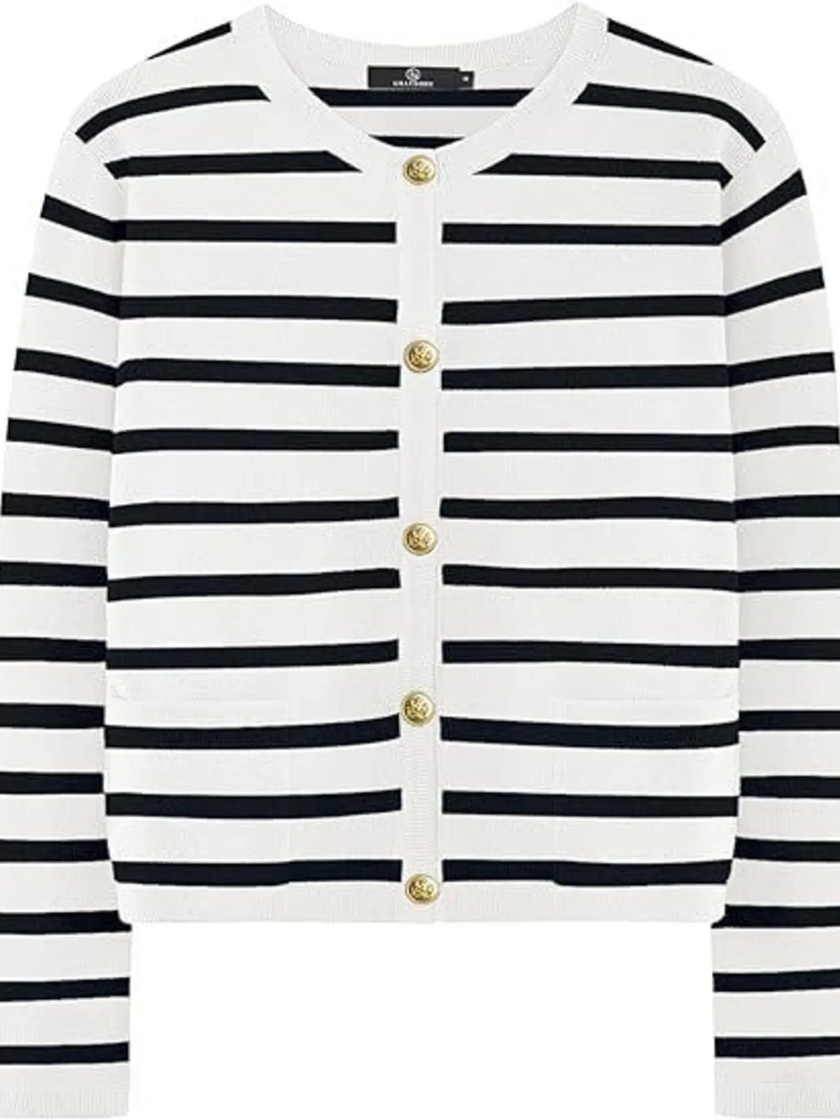 striped button up cardigan side view