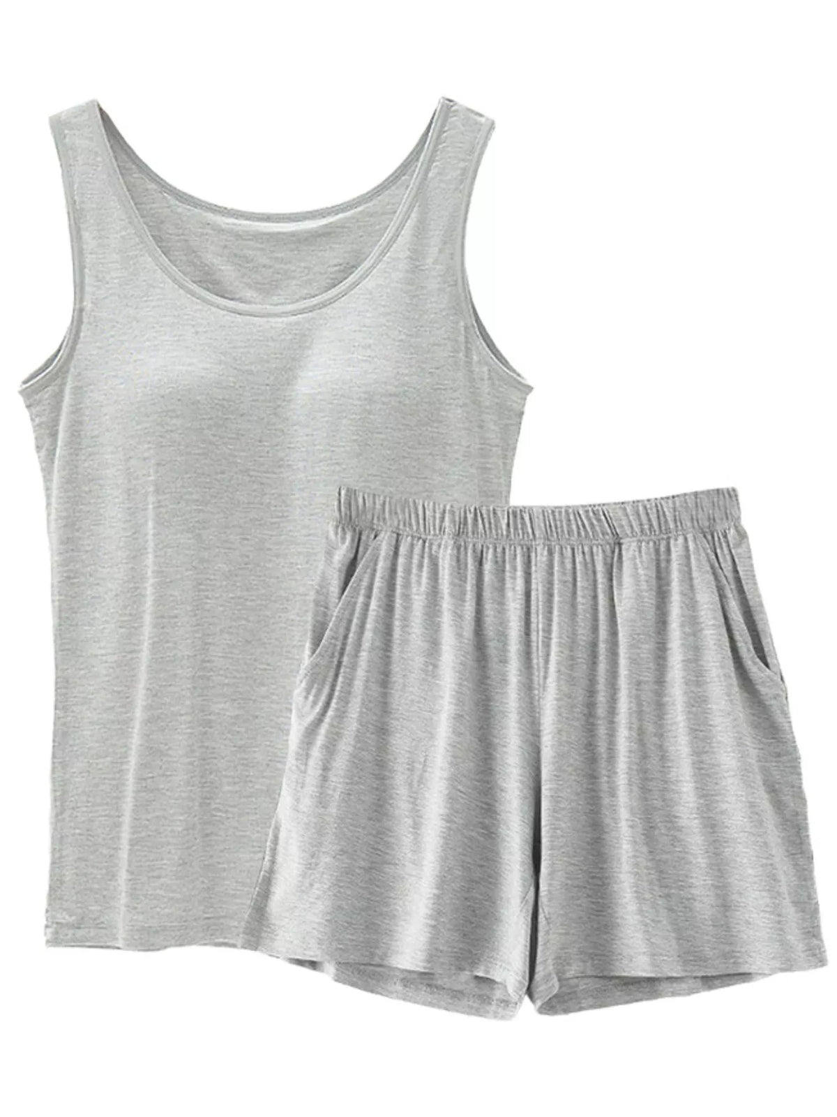 Modal Tank Top and Shorts Two Piece Set Plus Size, view 11