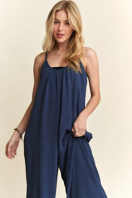 Wide Leg Casual Cami Jumpsuit detail