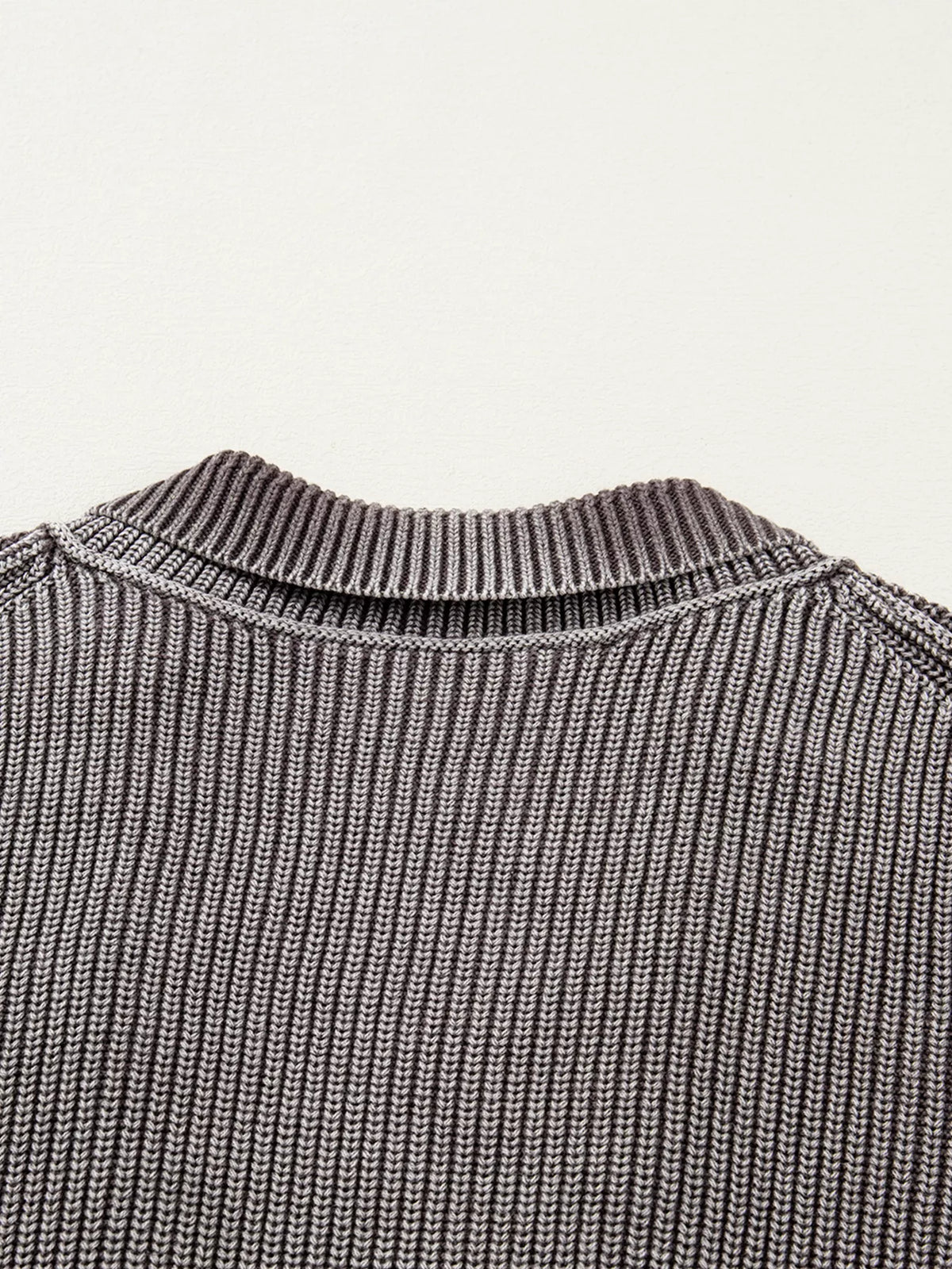 Mineral wash patchwork open cardigan in dark gray styled look