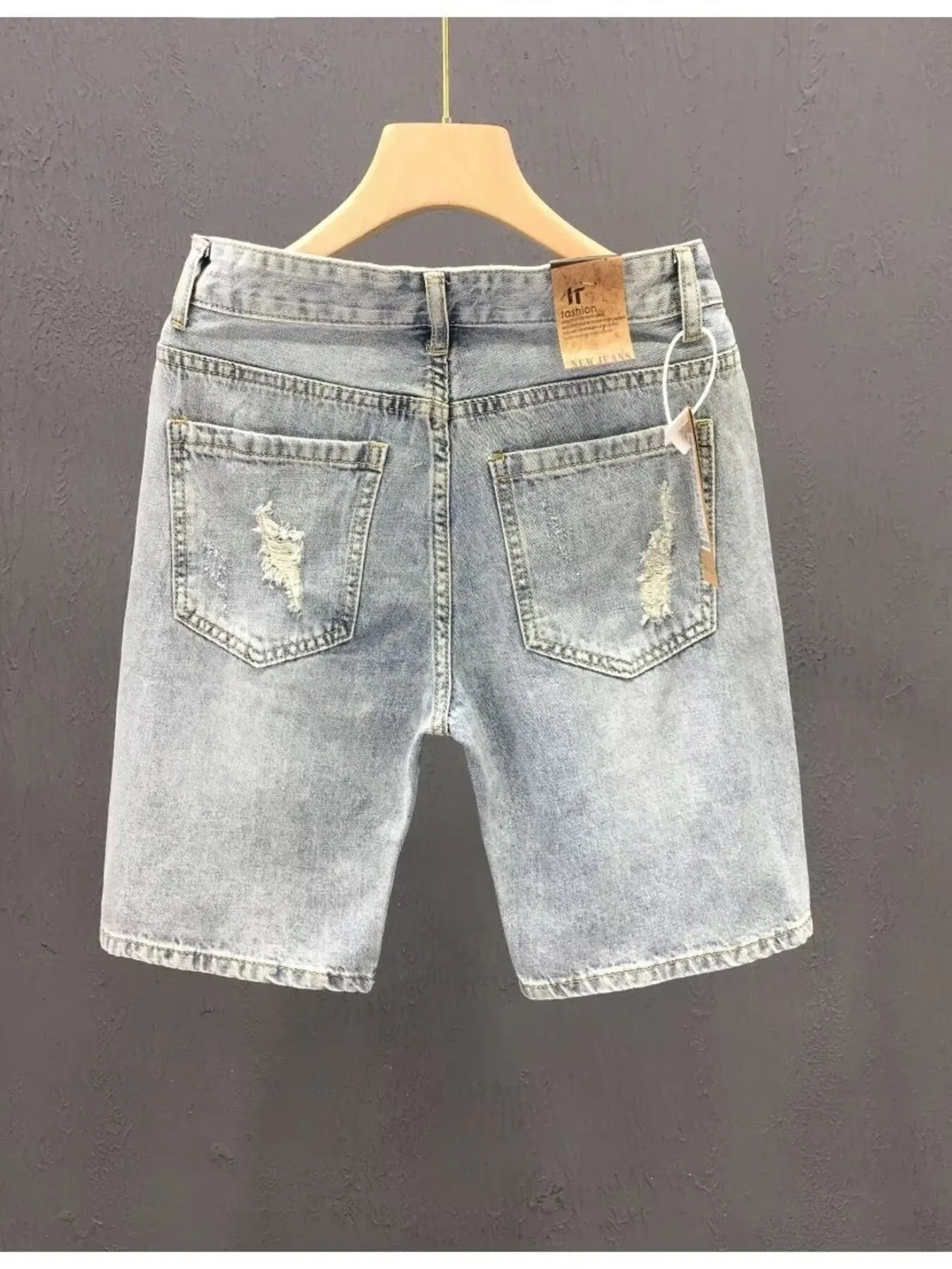 Men's Distressed Wash Denim Shorts - Fashorio