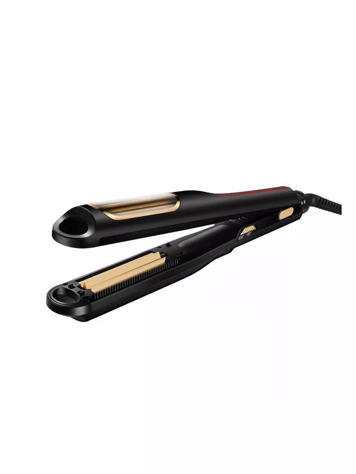 Curling iron barrel and plate detail