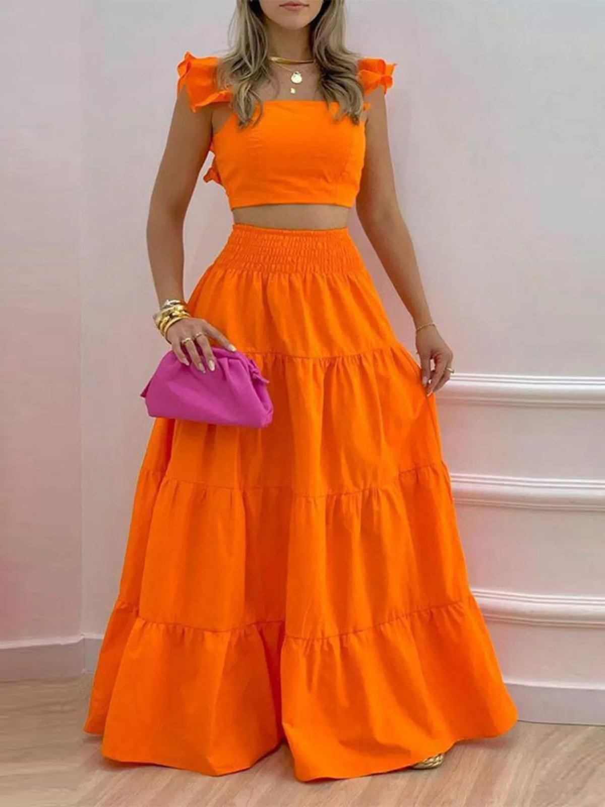 Coordinated maxi set back view