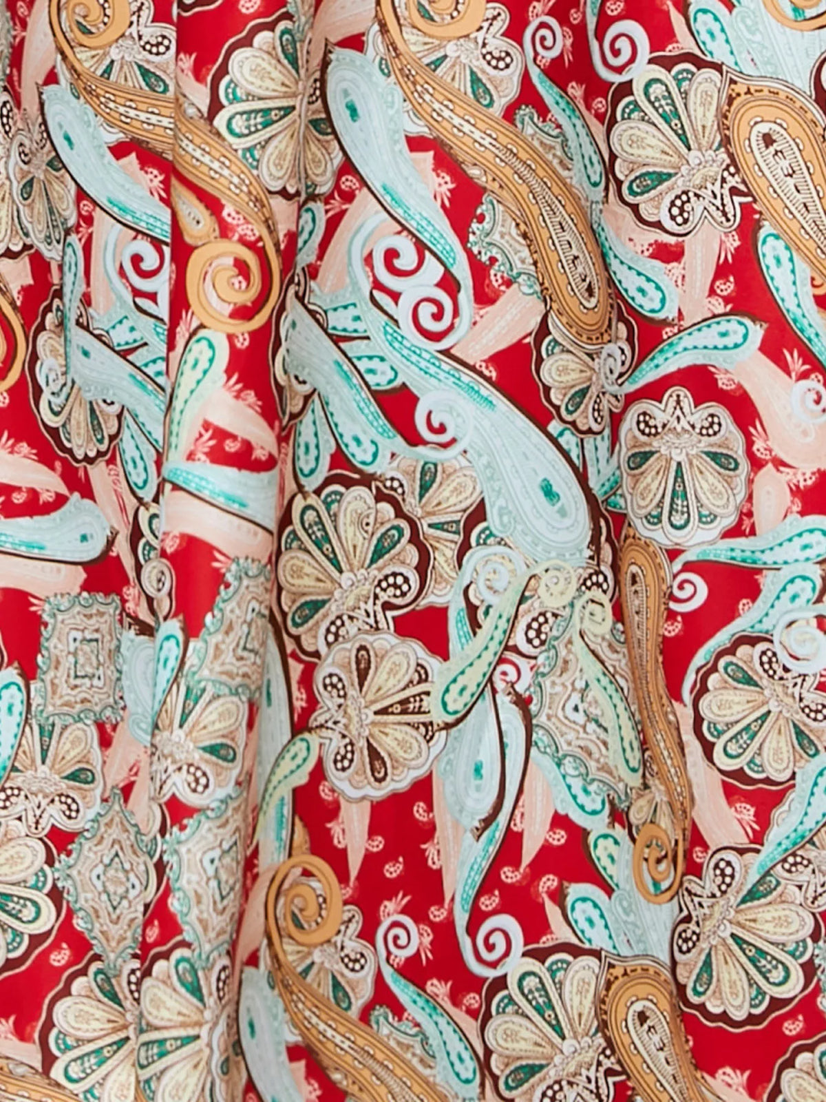 Floral print spaghetti strap midi dress close up view