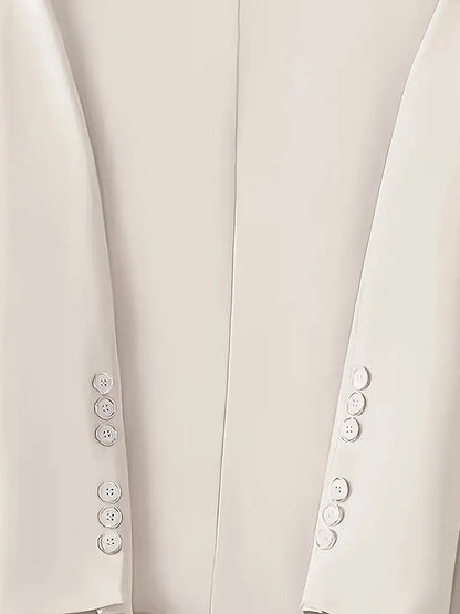 Single-Button Long Sleeve Blazer - Fashorio