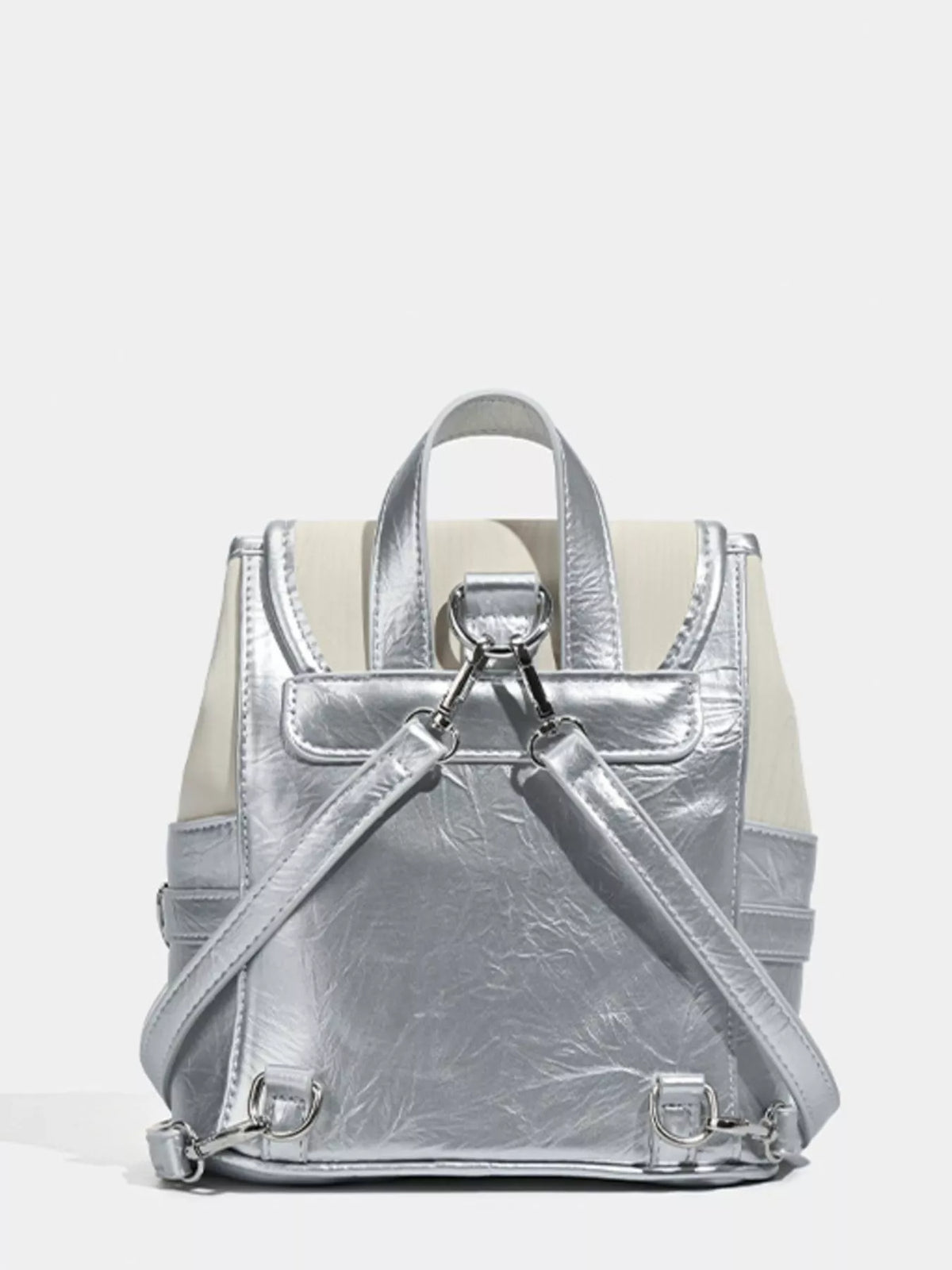 Heart flap mini backpack front pocket detail