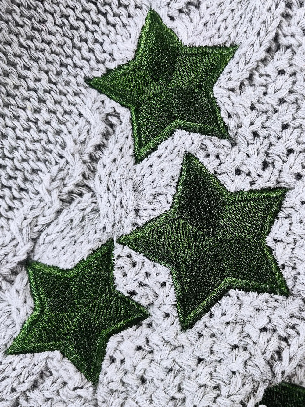 Star Embroidered V-Neck Long Sleeve Cardigan - Fashorio