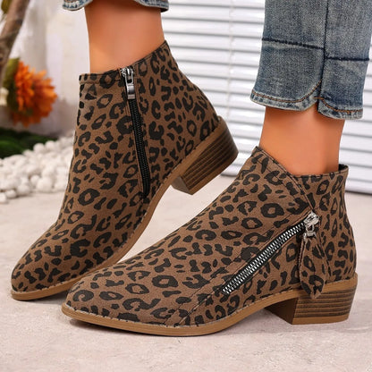 Point Toe Block Heels Boots - Fashorio