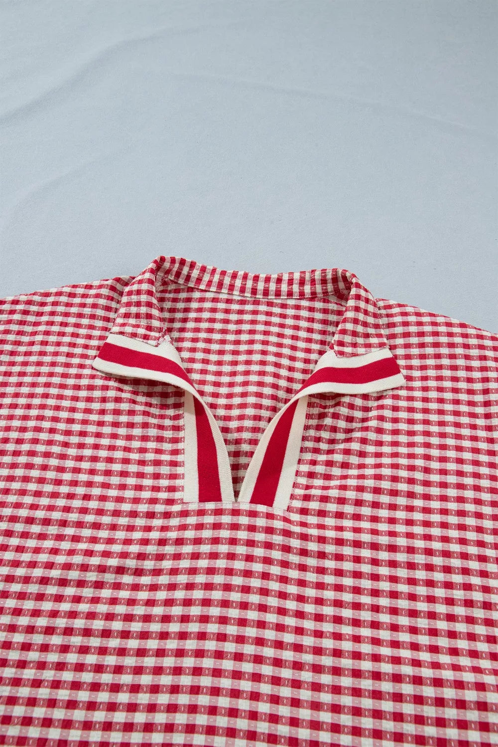 gingham half sleeve blouse full length