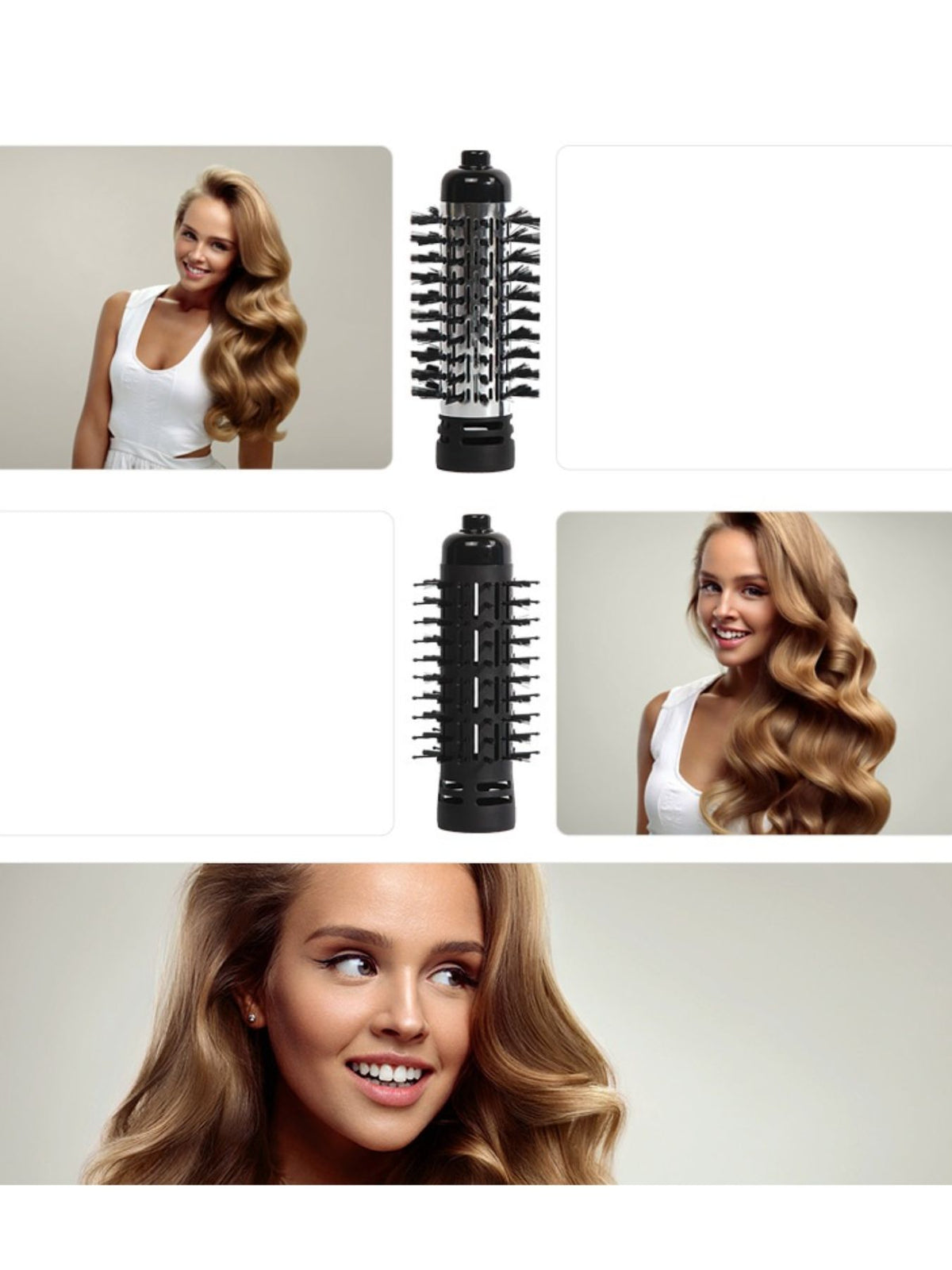 Hot air brush held in hand