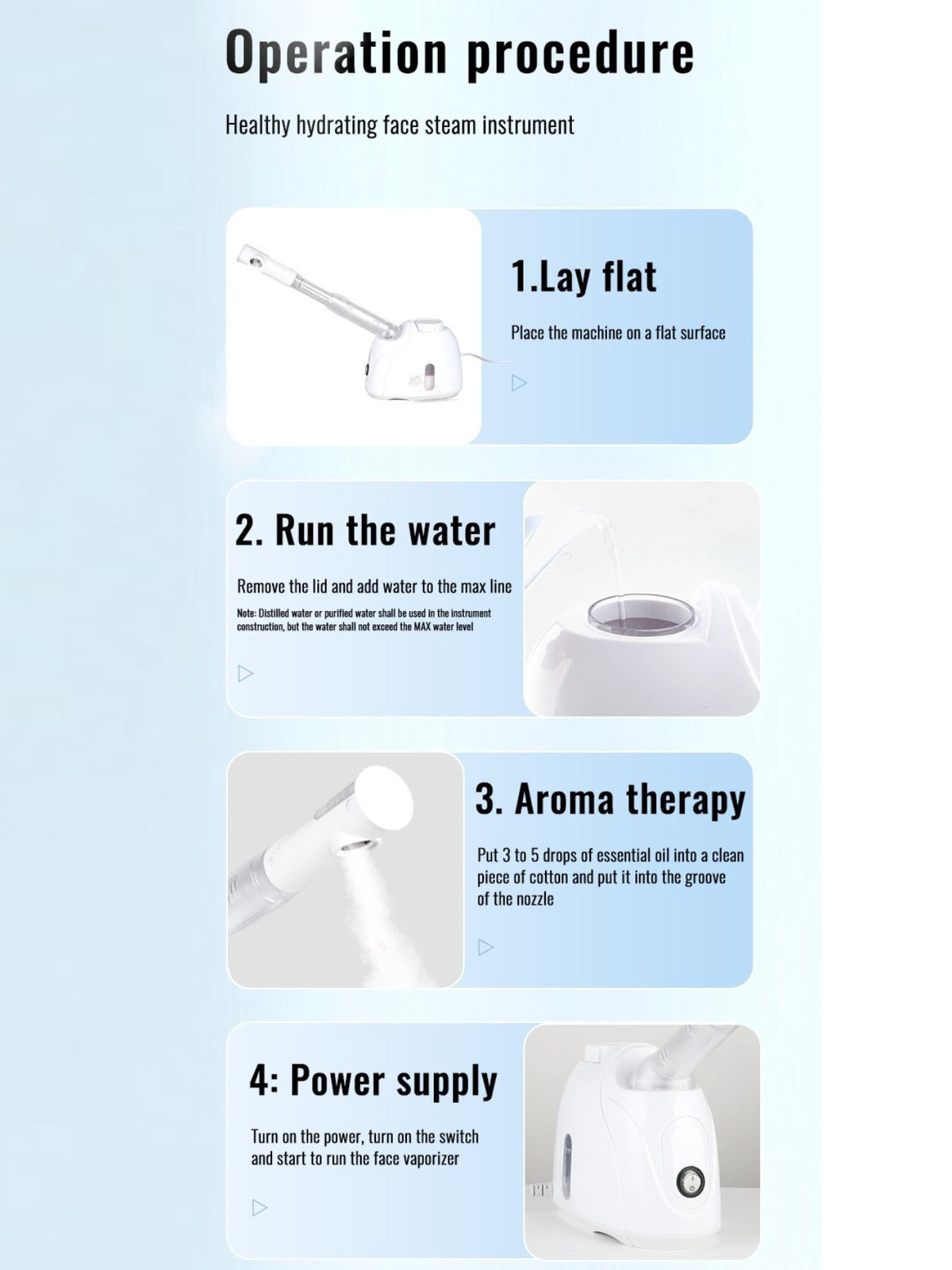 Facial steamer used on the face