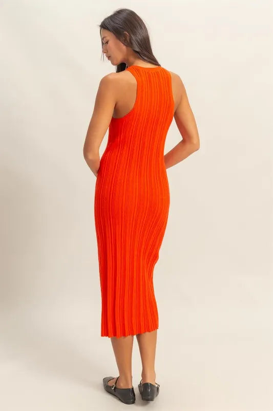 HYFVE Round Neck Bodycon Ribbed Knit Dress - Fashorio