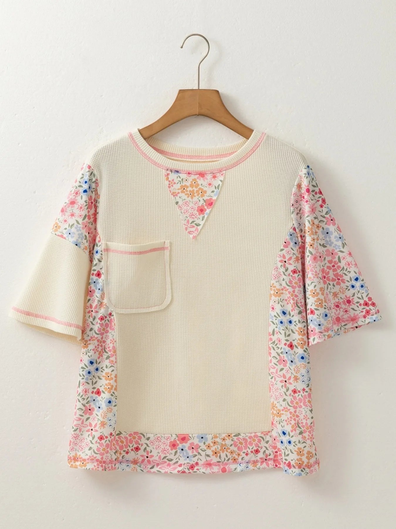 Floral Round Neck Relaxed Fit T-Shirt - Fashorio