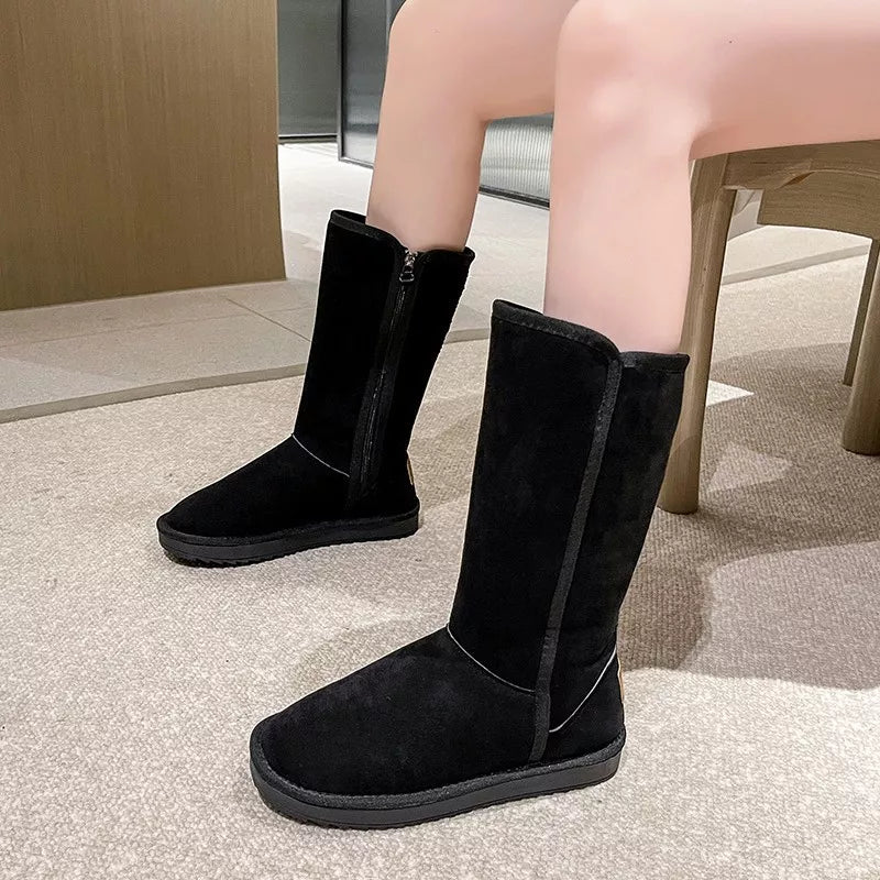 Knee High Boots with Zipper toe close up