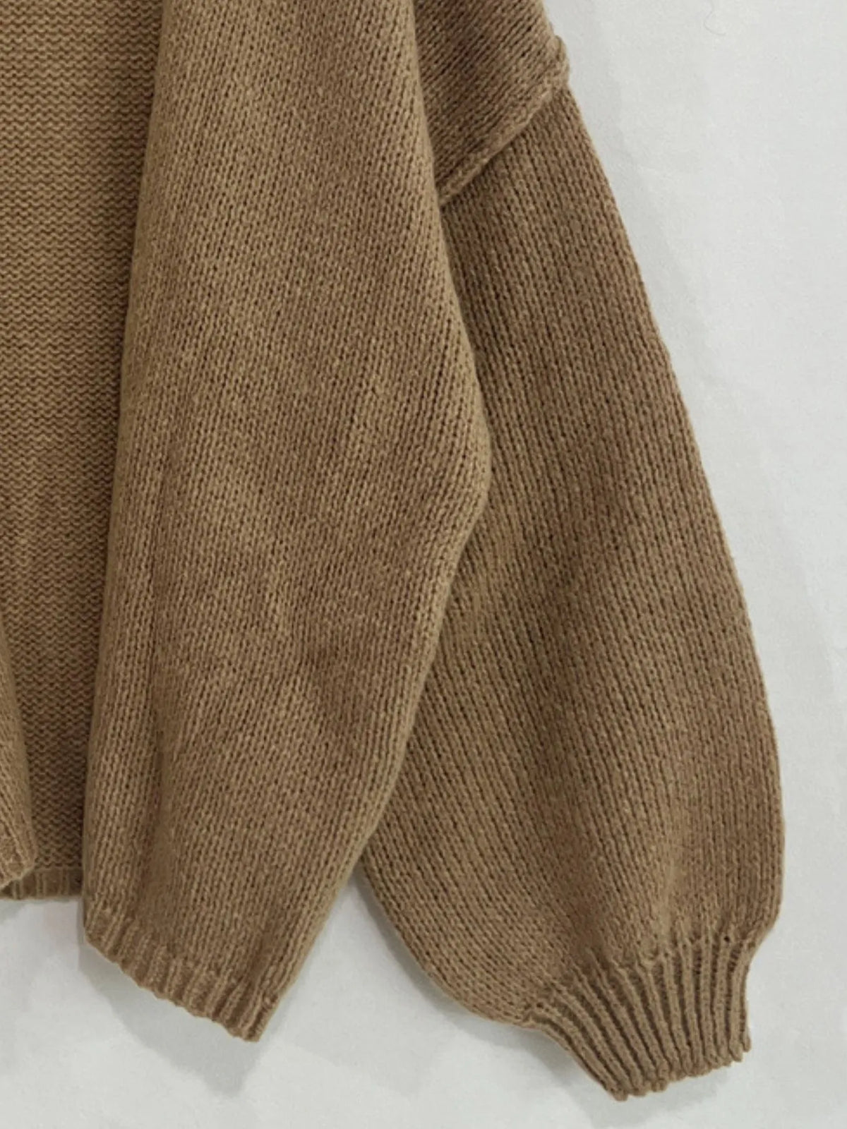 Open front dropped shoulder oversized cardigan back view