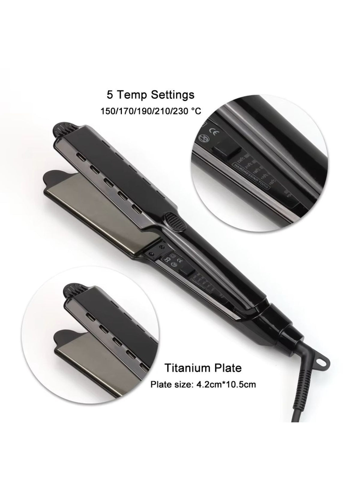 Hair straightener heated plates