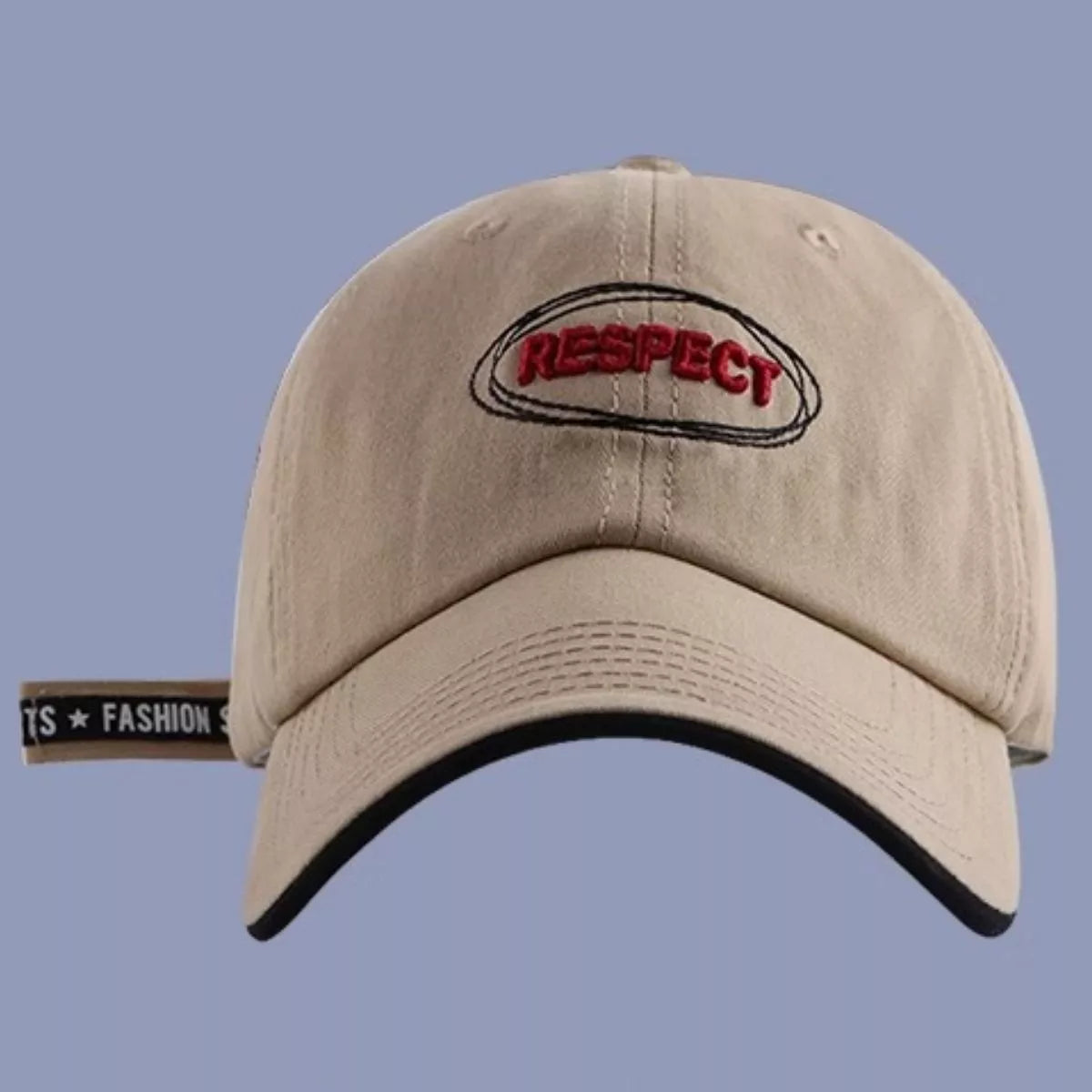 Side profile of cotton baseball cap