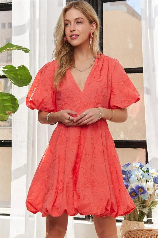 Puff Sleeve Floral Dress styled look