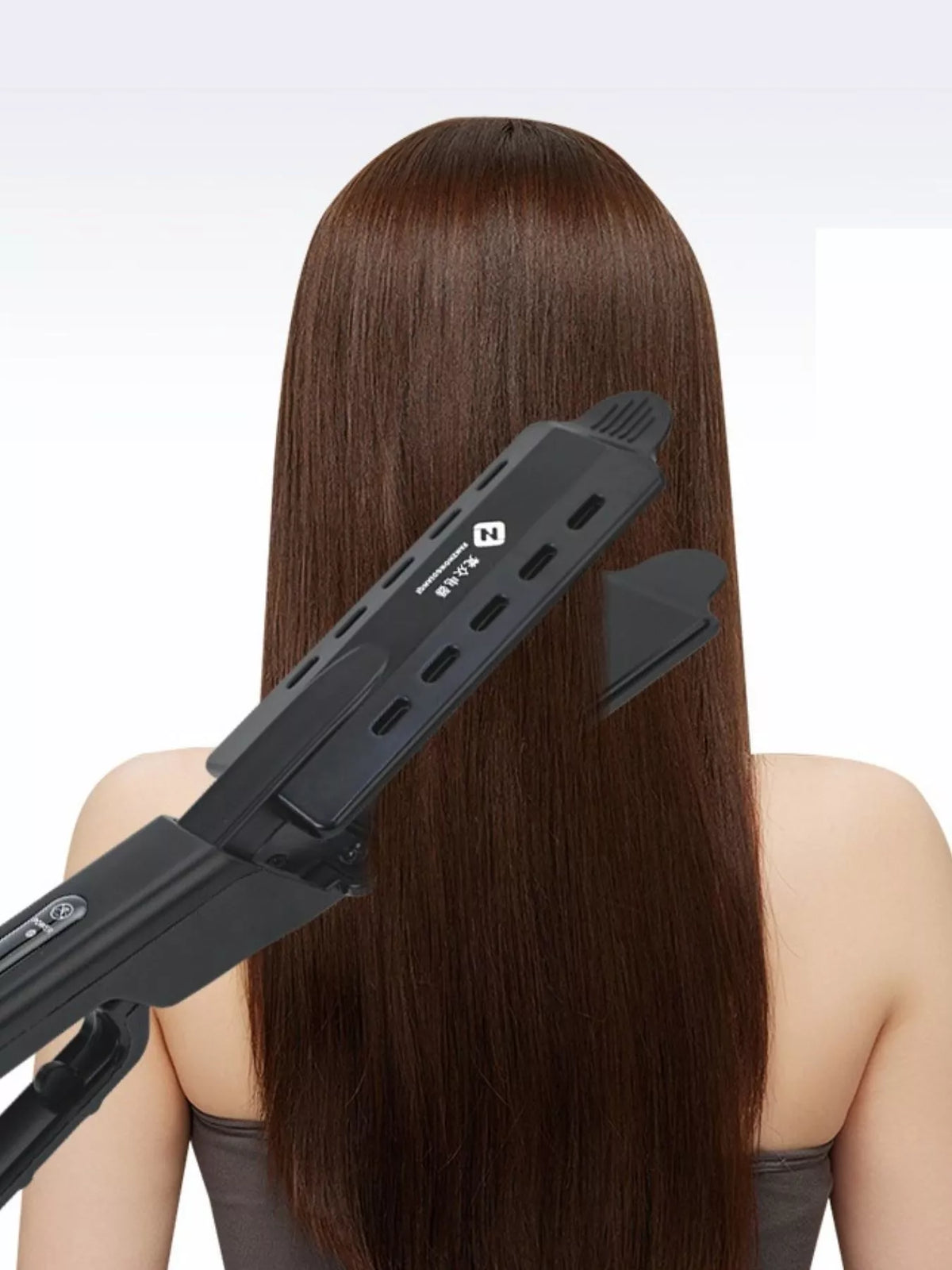 Hair straightener sleek styled result