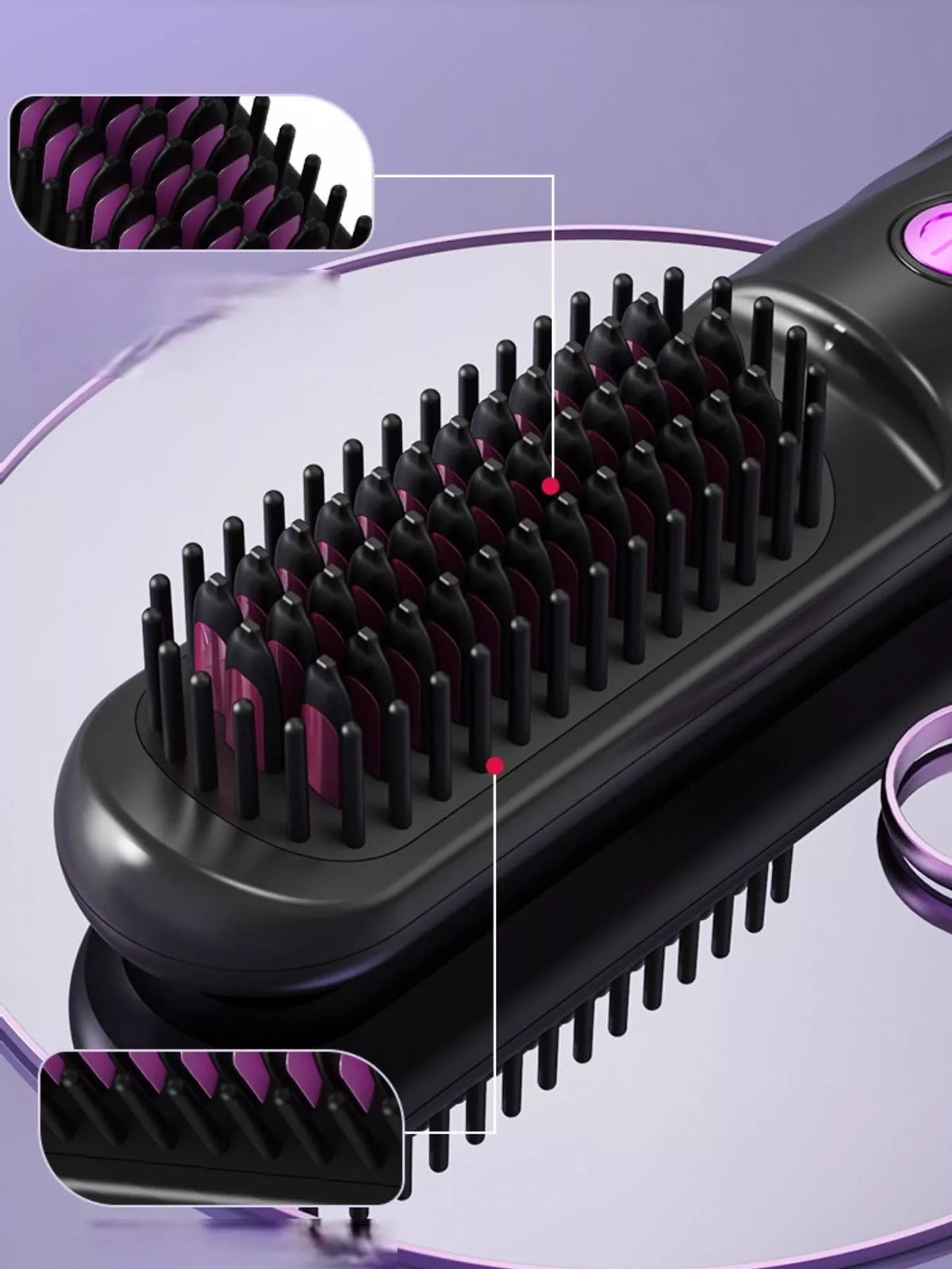 Straightening comb handle and controls