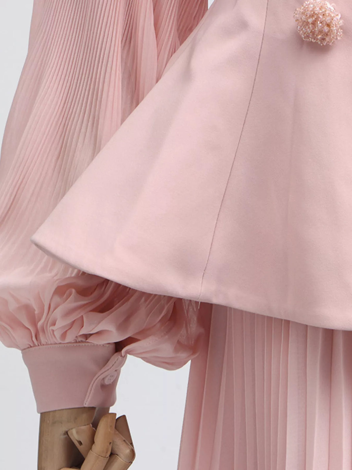 Frill Lapel Collar Top and Pleated Skirt Set, view 14